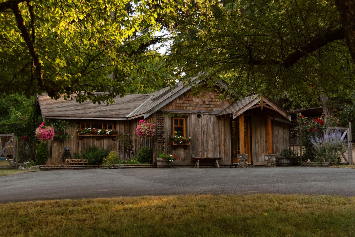 front view of wild plum cottage on salt spring island