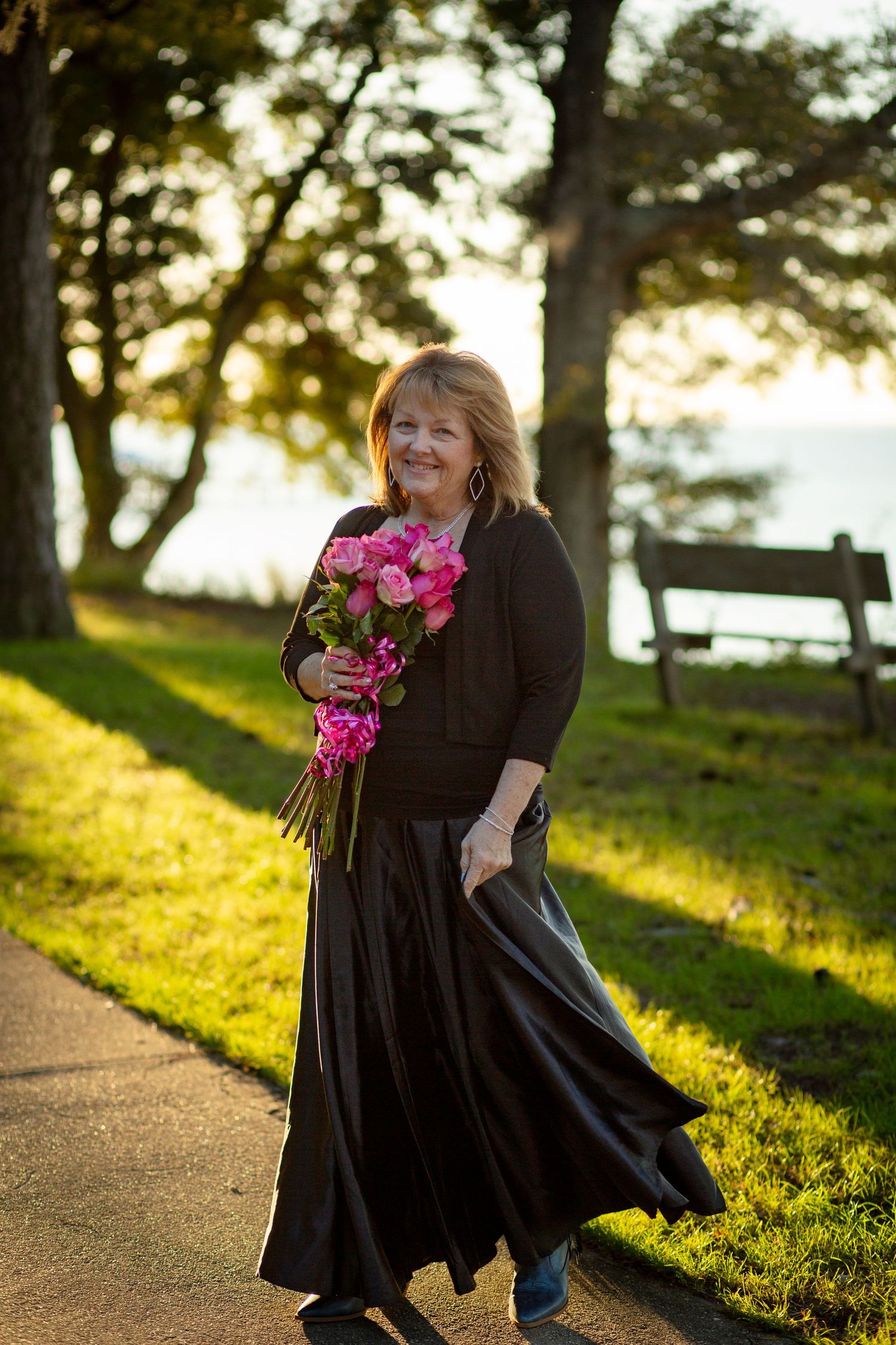 woman with flowers