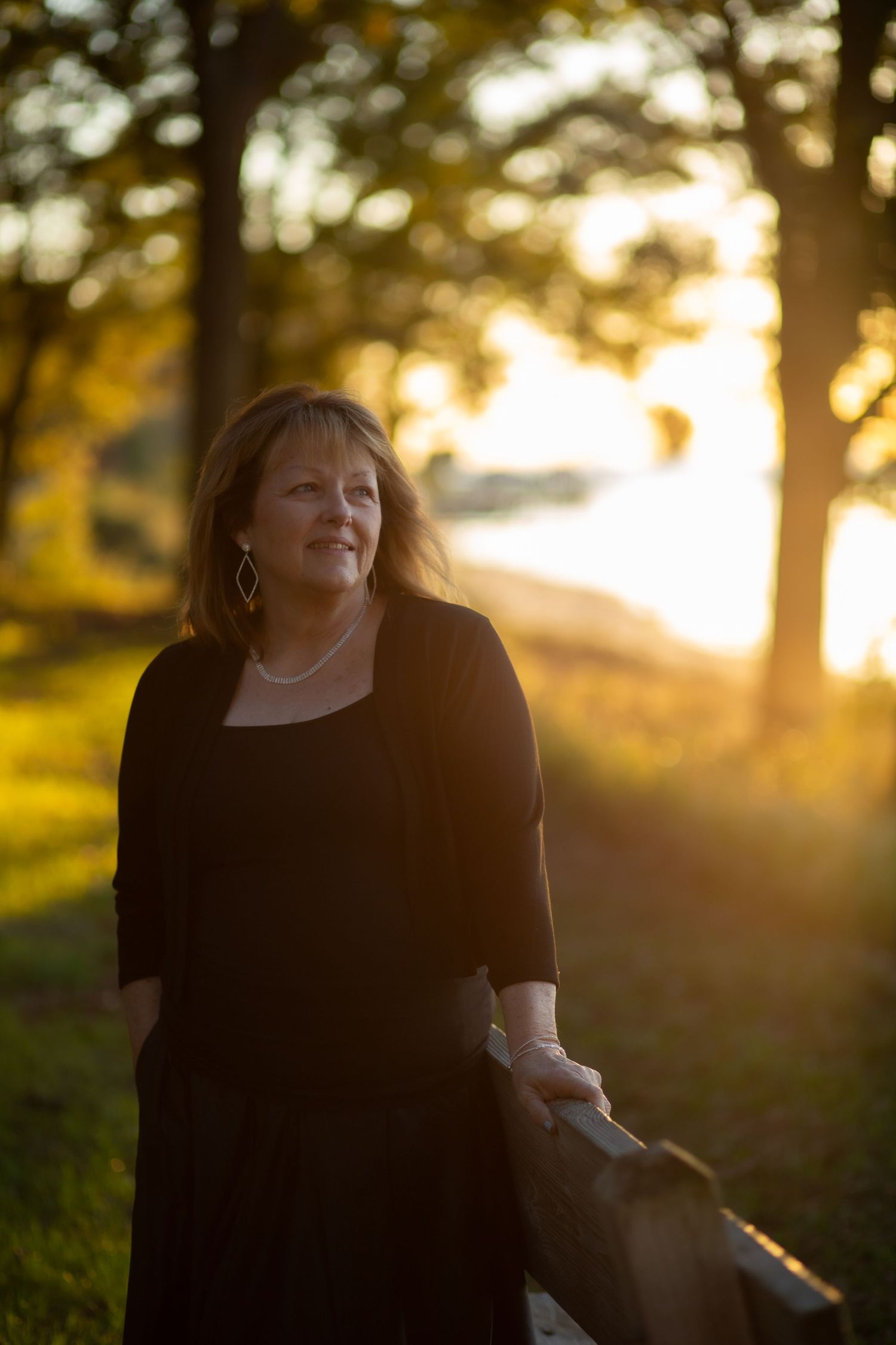 woman in sunset lighting
