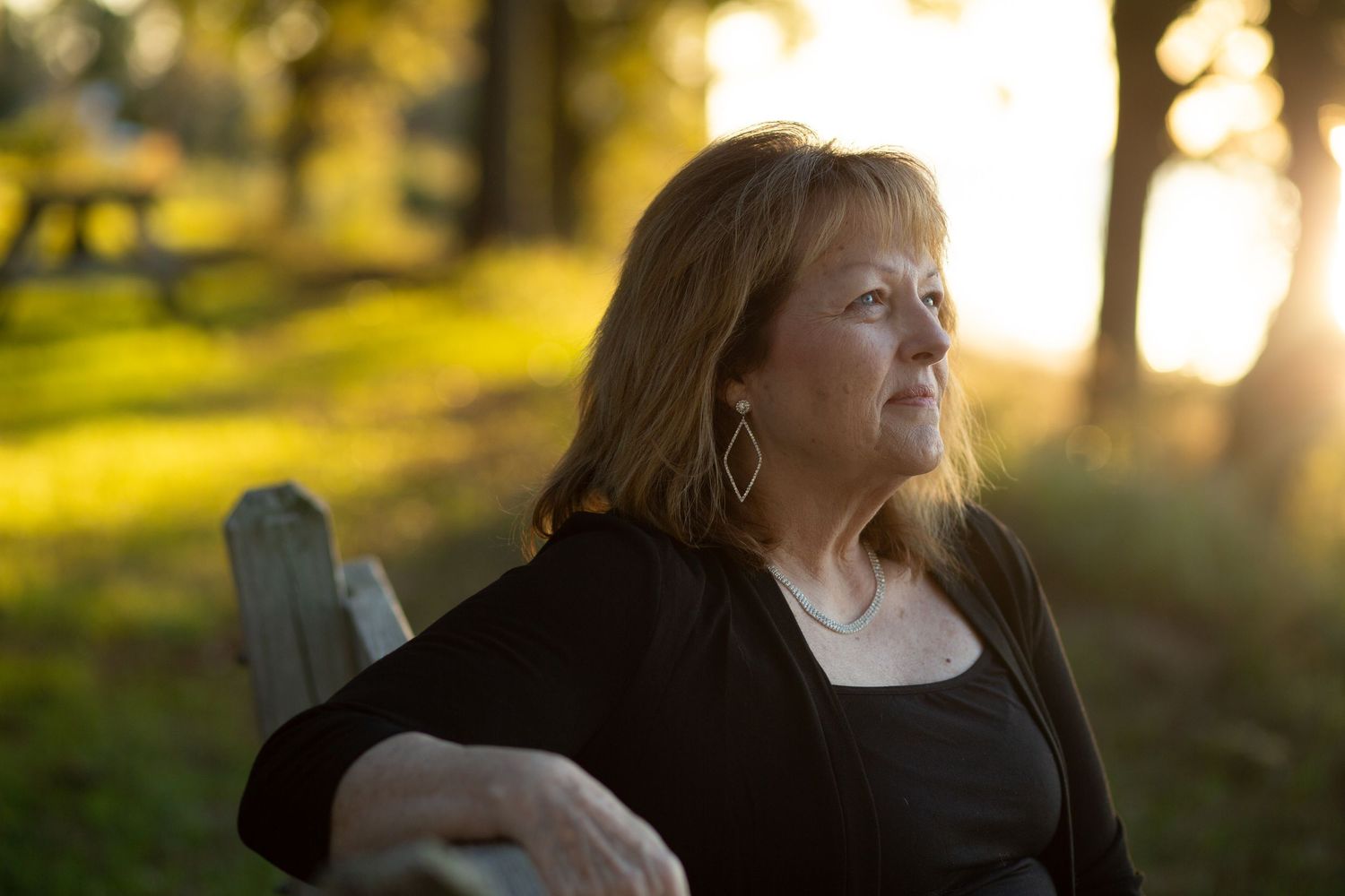 woman with sunset lighting