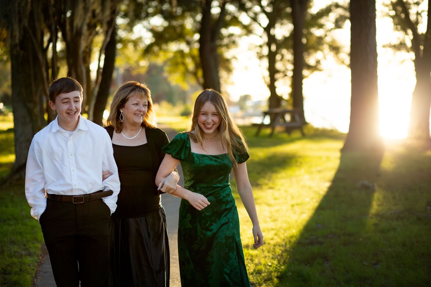 grandma and grandchildren laughing