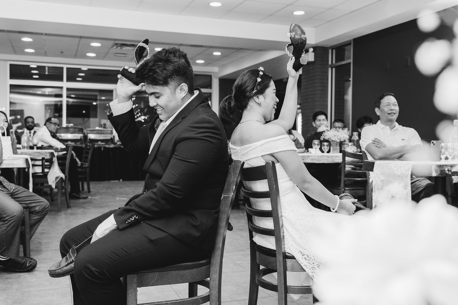 Philippines couple playing He said She said in wedding reception