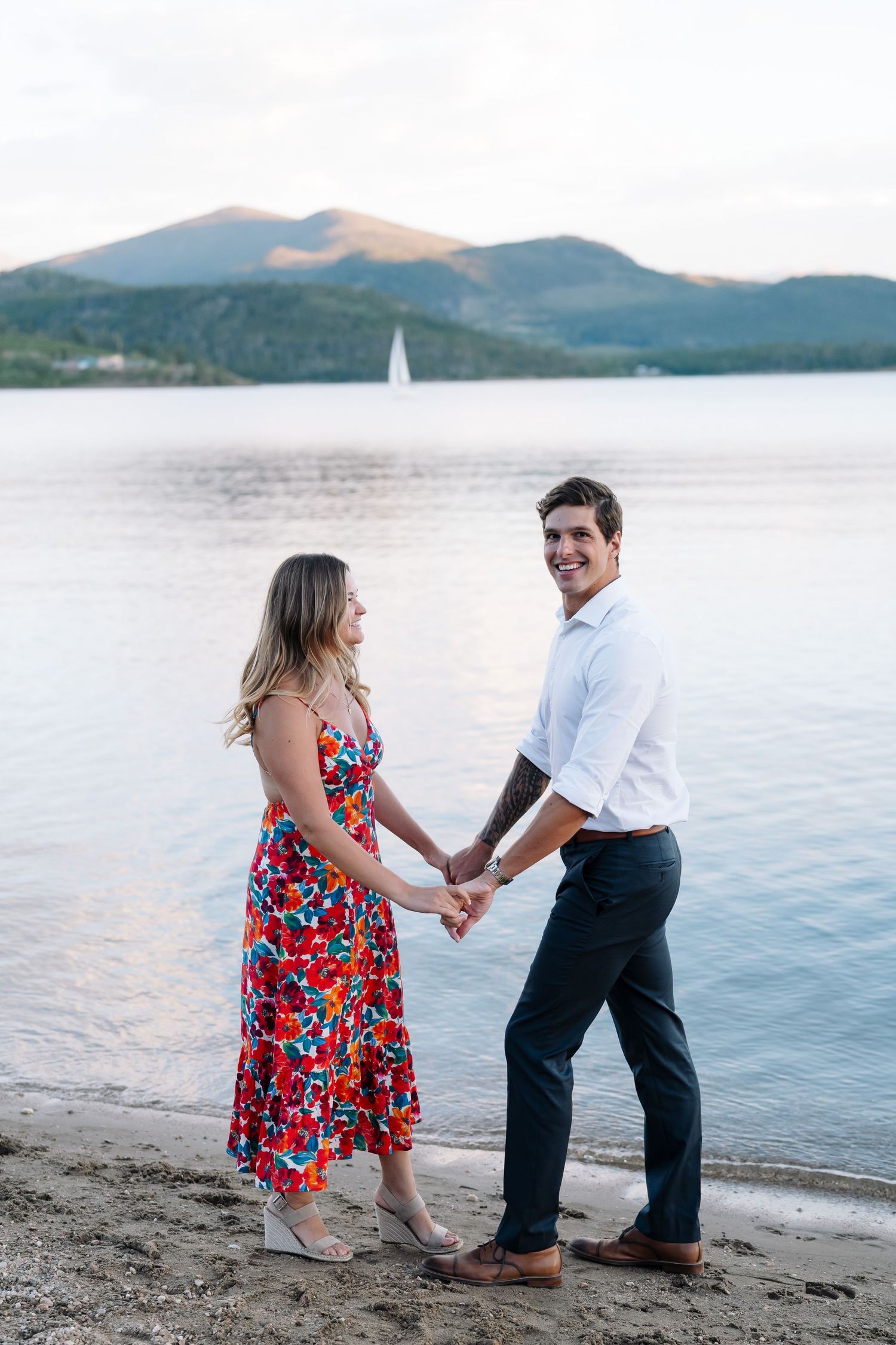 guy and girl getting engaged