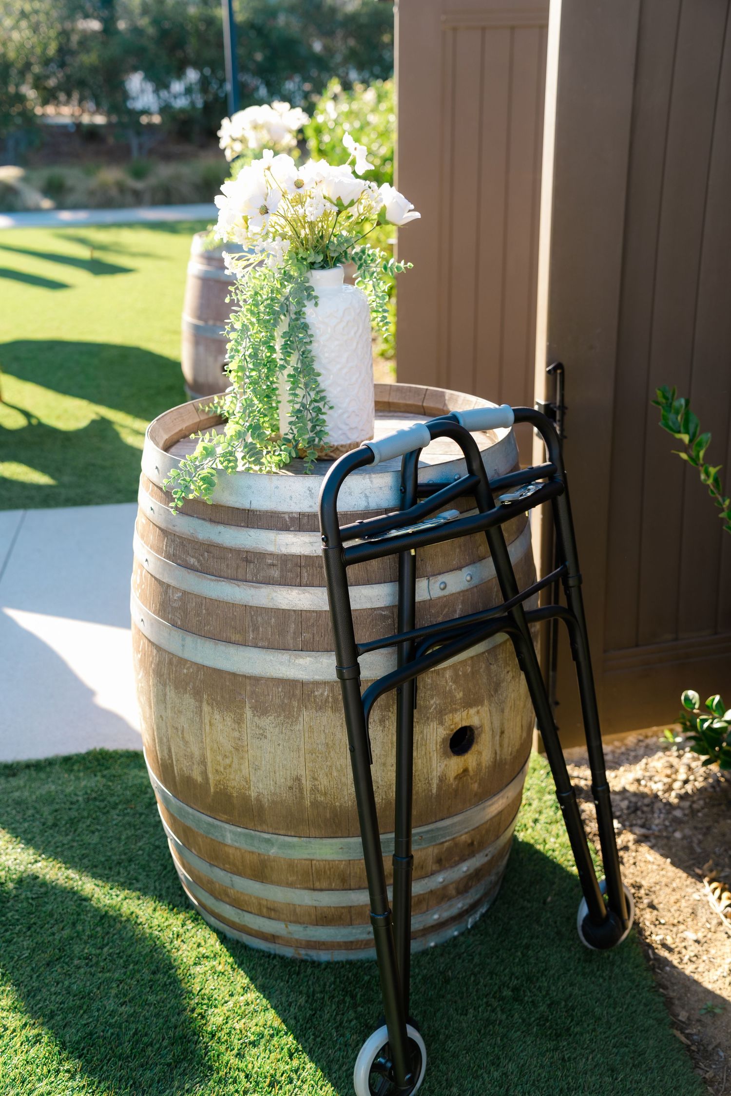 Outdoor ceremony decor details at Canopy Grove by Wedgewood Weddings in Escondido, California, photographed by Sierra Sturt Photo.