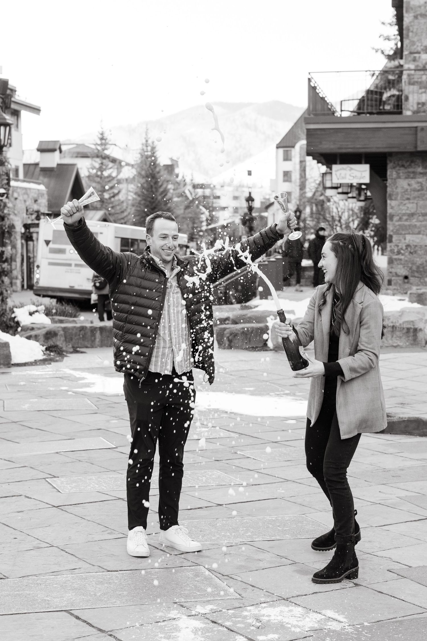 guy and girl get engaged in vail, colorado