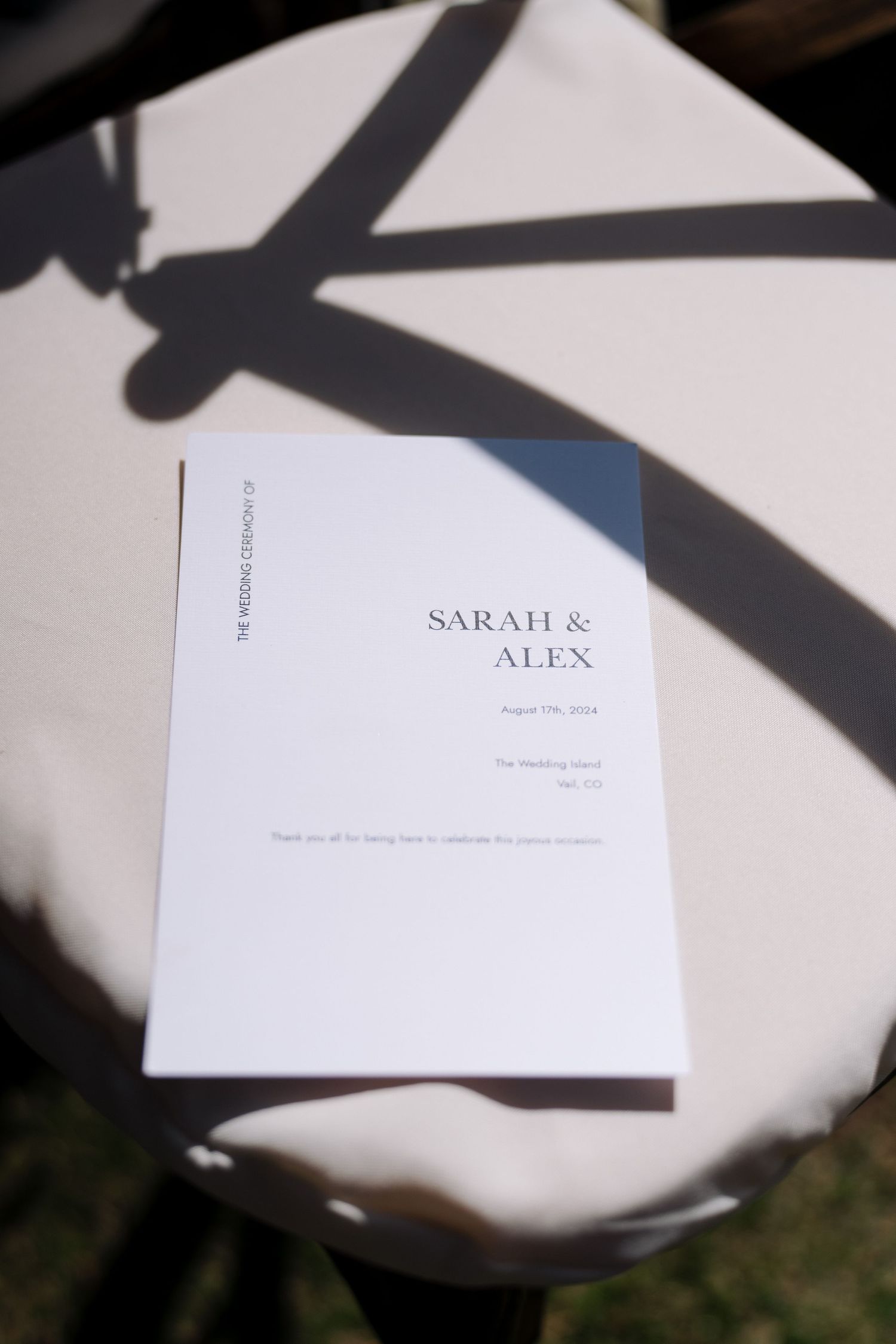 wedding pamphlet