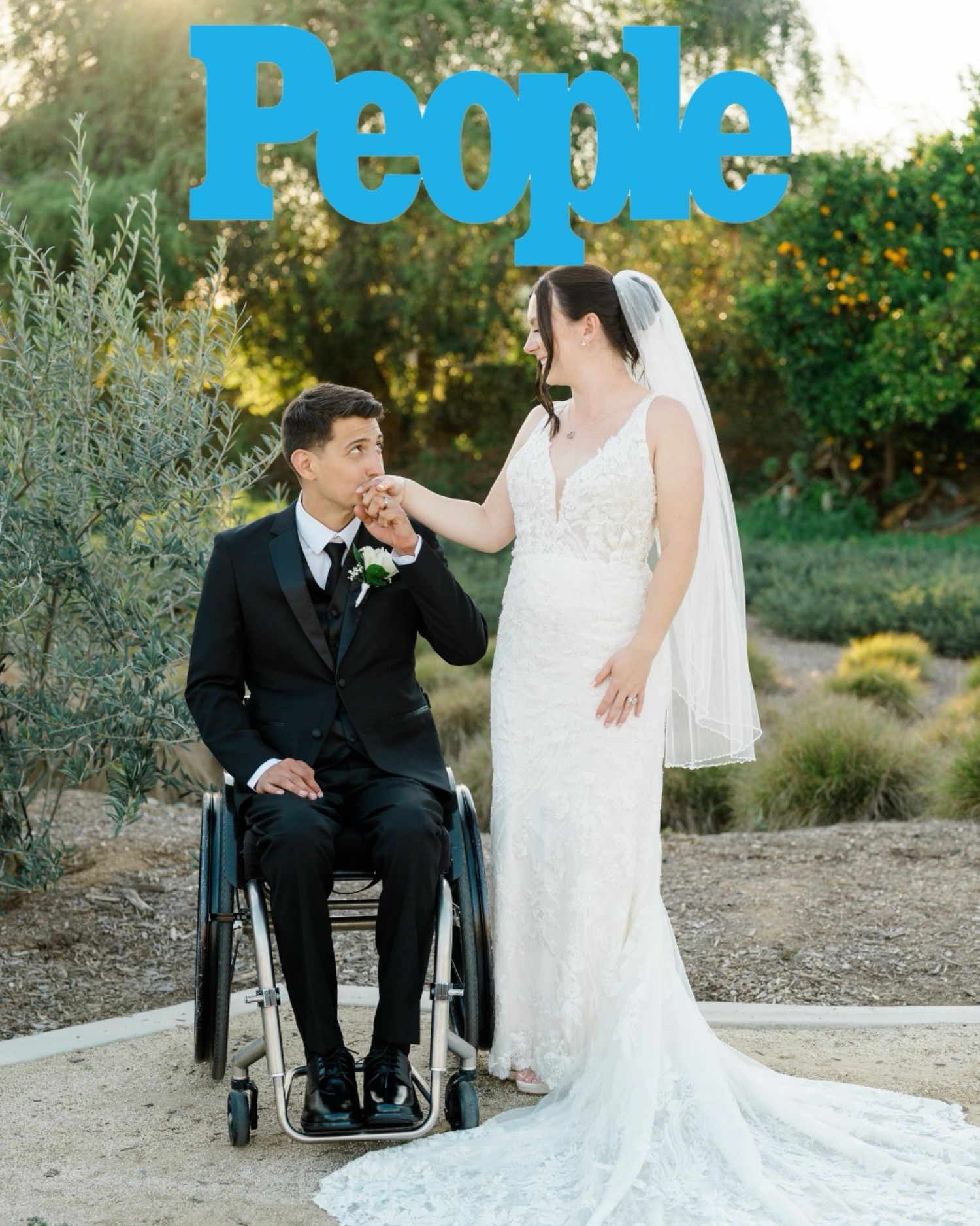 Amber and Neven Hart's wedding photo as featured in People Magazine, photographed by Sierra Sturt Photo in Escondido, California.