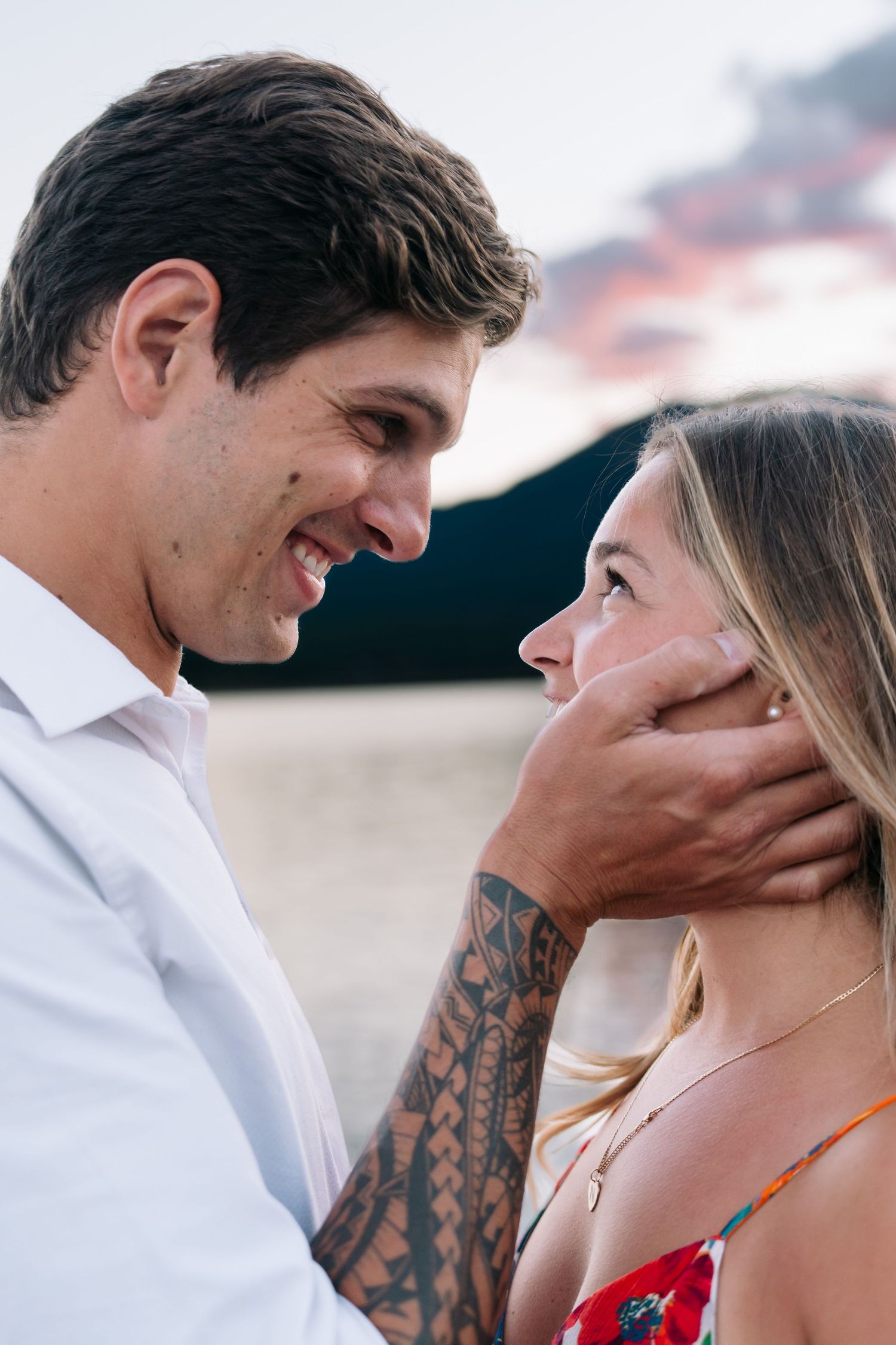 guy and girl getting engaged