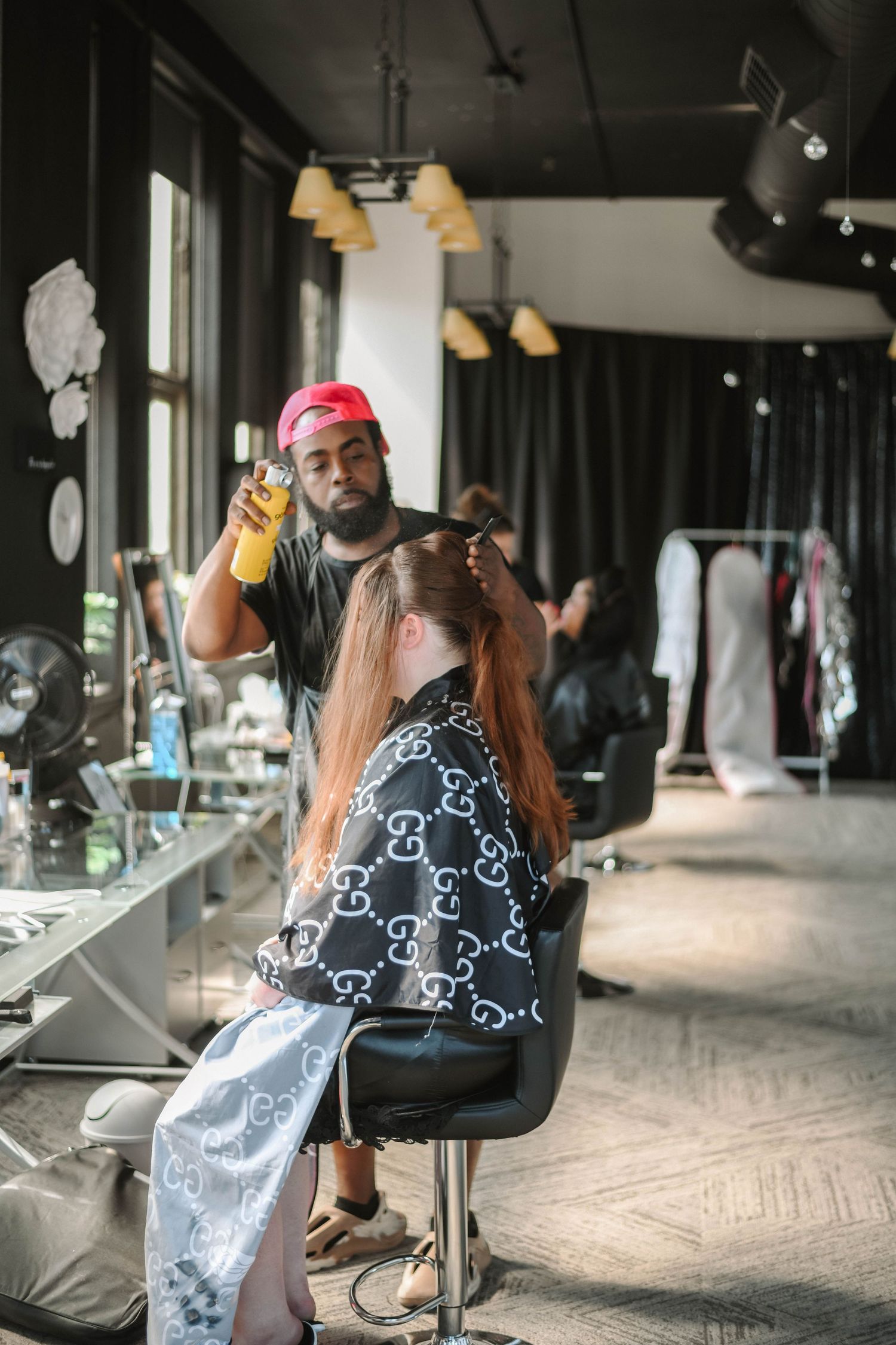 Kansas City hair stylist doing a bridesmaids hair