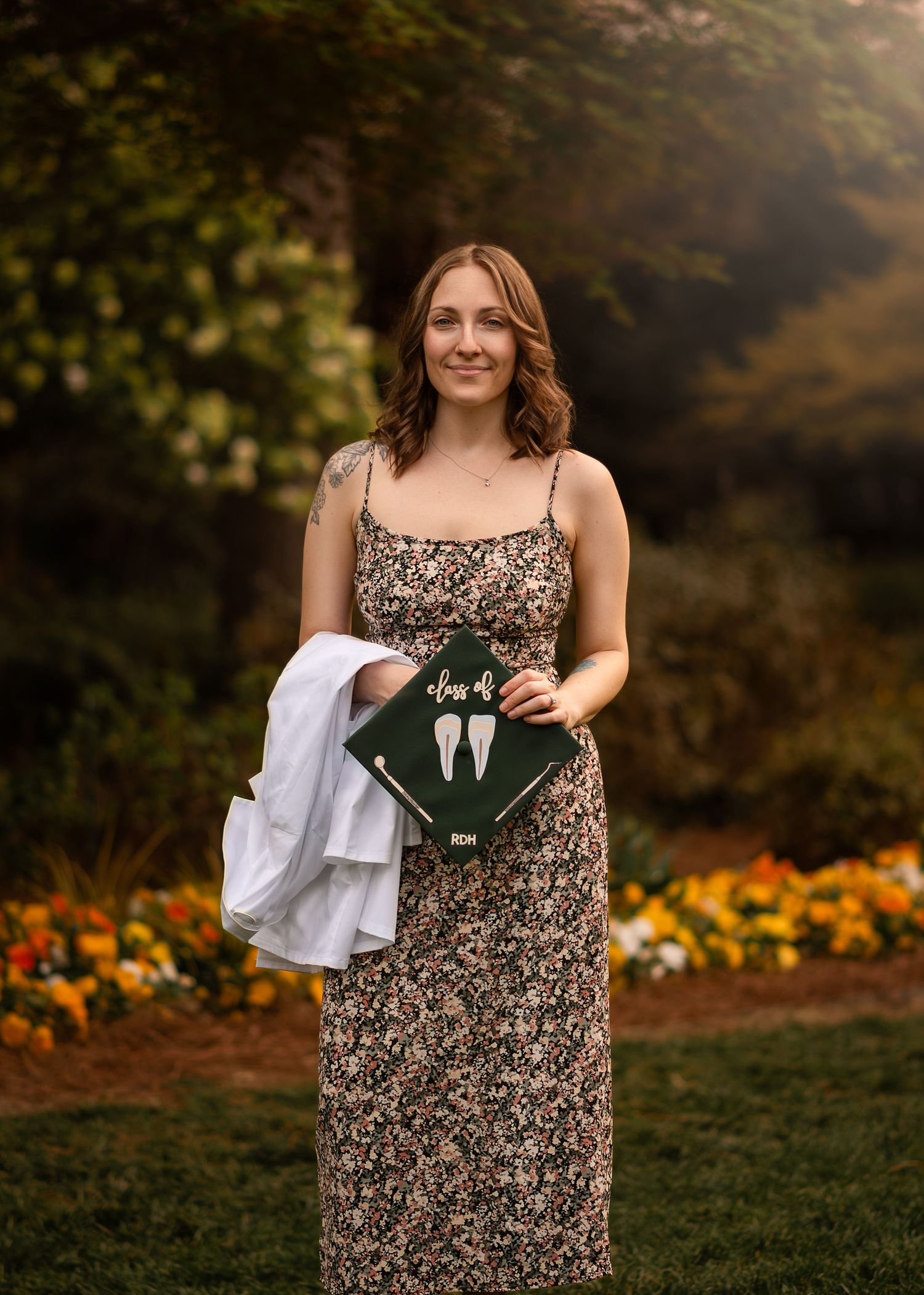 Graduation with cap and gown. Photo session in Raleigh, NC. Fine art portrait photography.