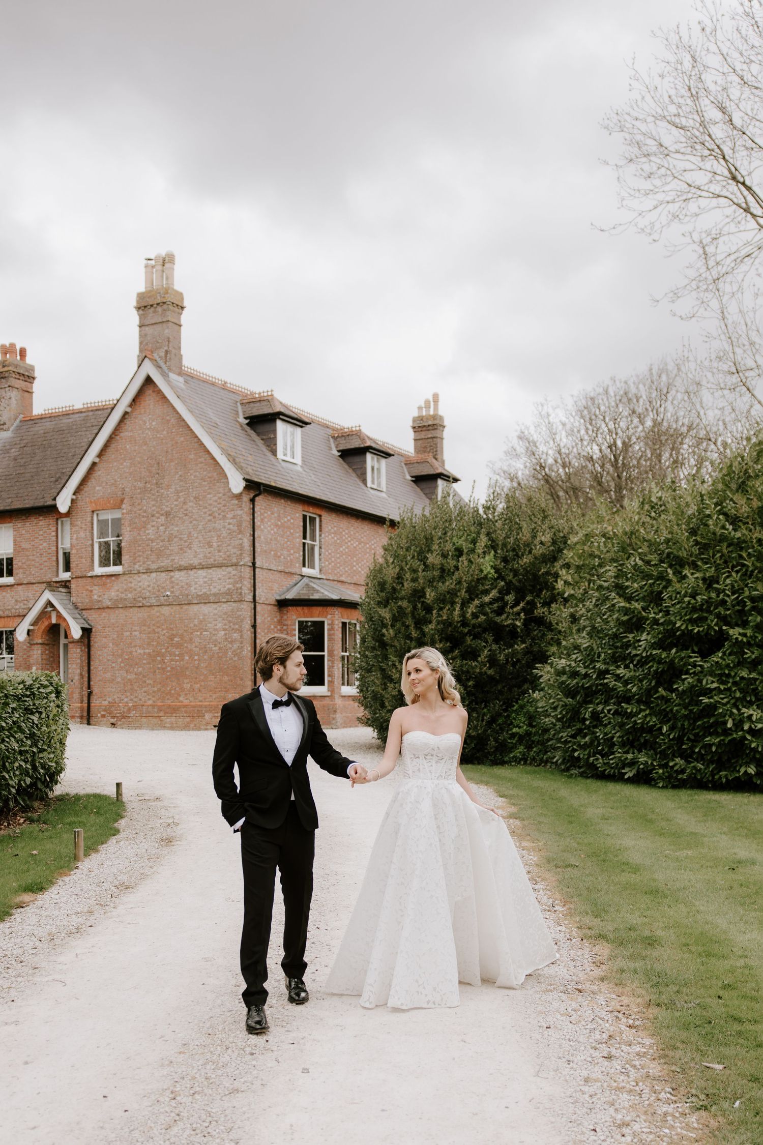 Bride and groom at Abbots Court wedding venue, Dorset.