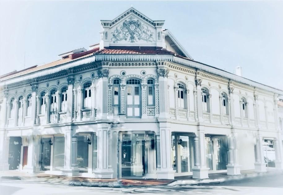 Vintage architectural photo of the private museum, Peranakan Mansion at Joo Chiat, Koon Seng road.