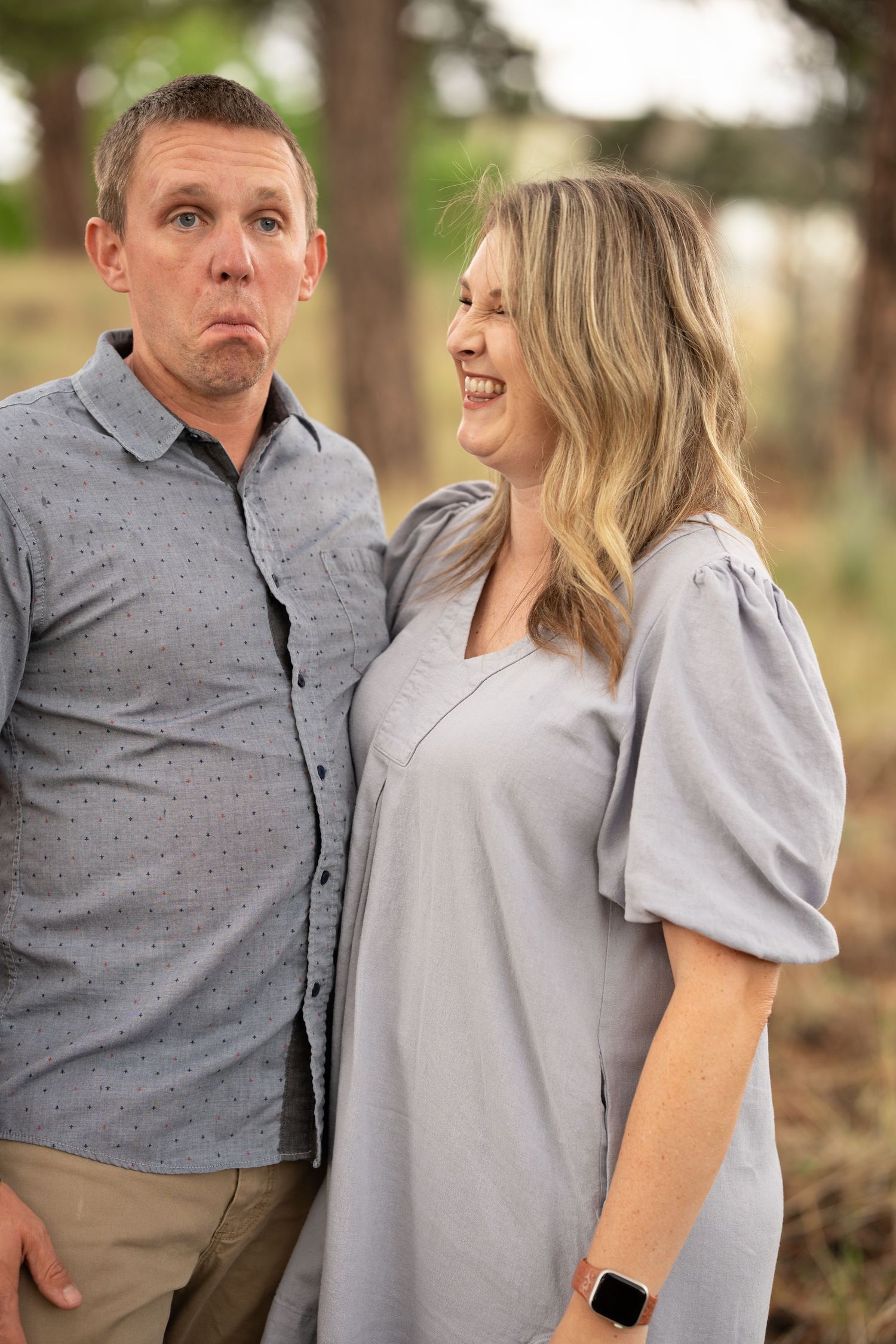 Dad feeling bashful.