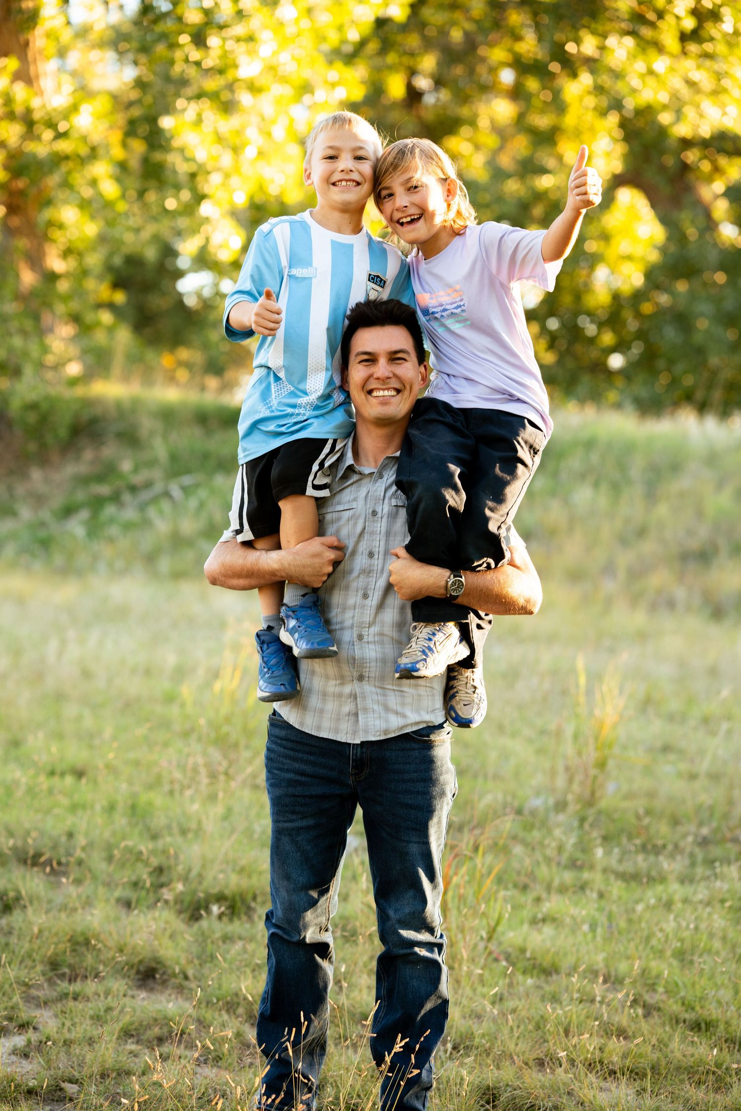 Dad is strong.