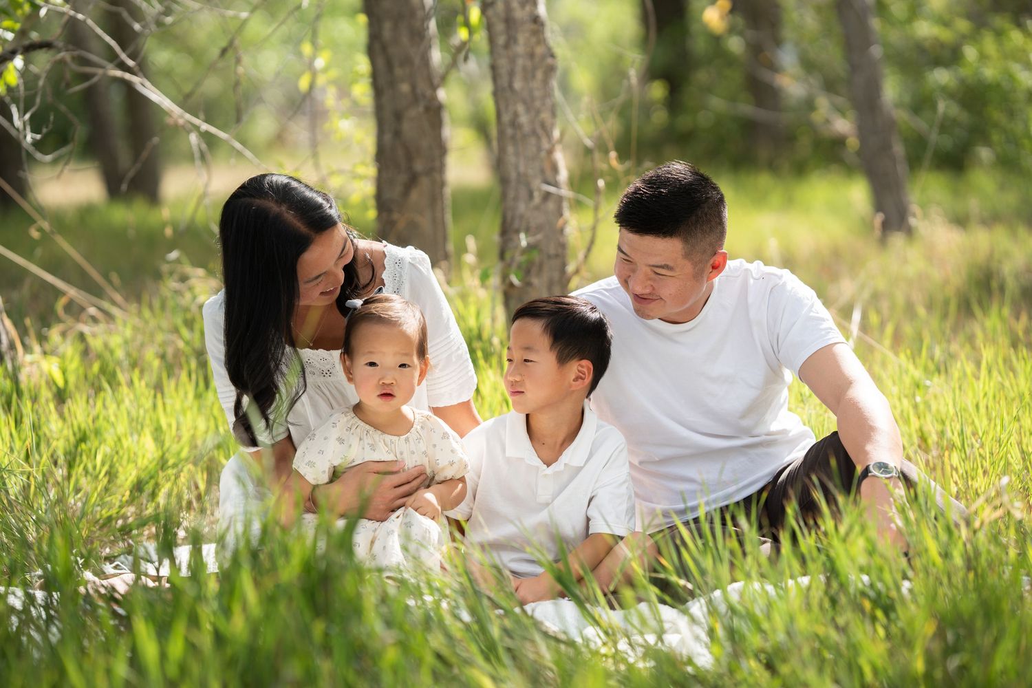 Family during golden hour.