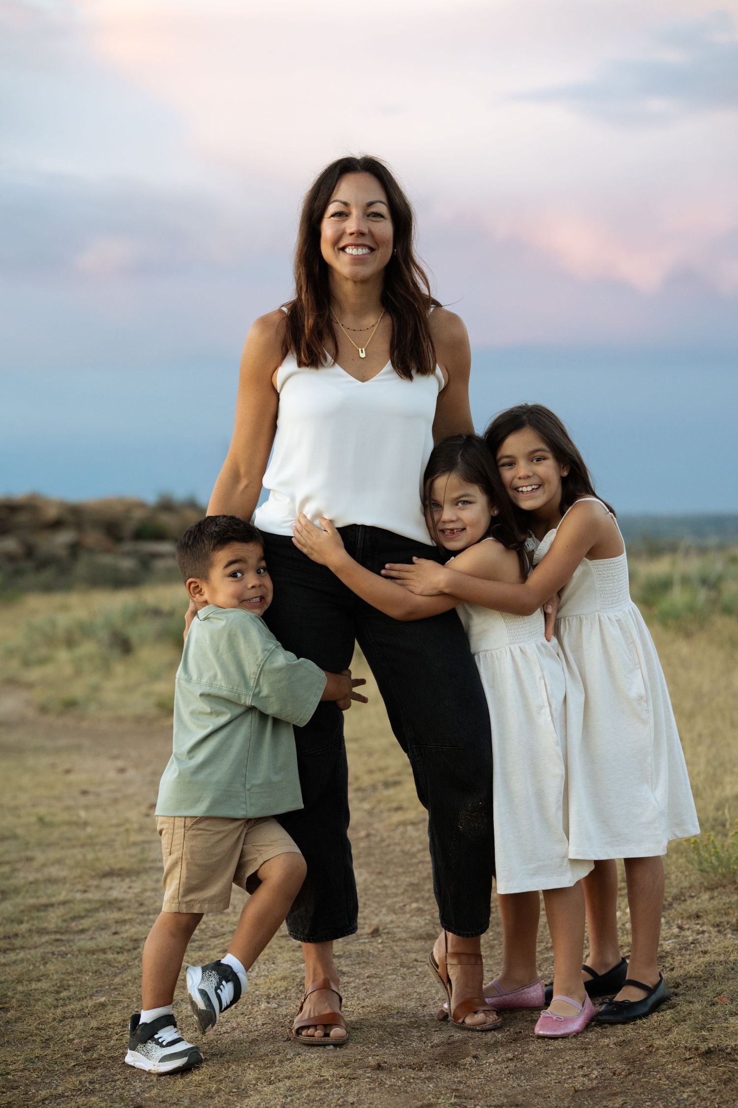 Mom and her kids.
