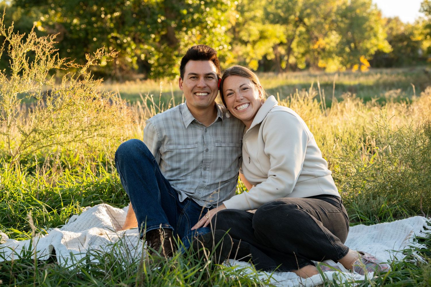Dad and mom during golden hour.