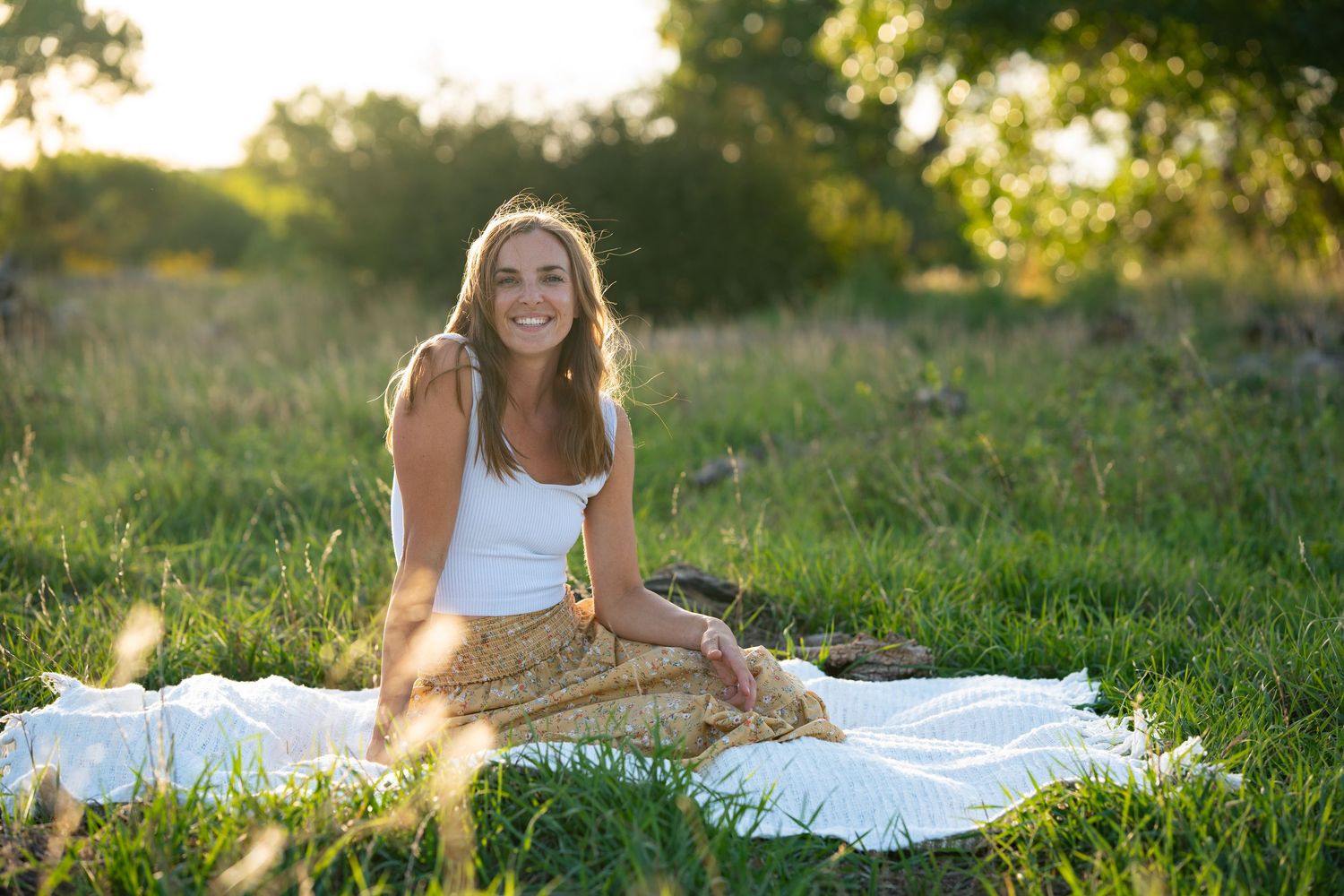 Mom modeling during golden hour.