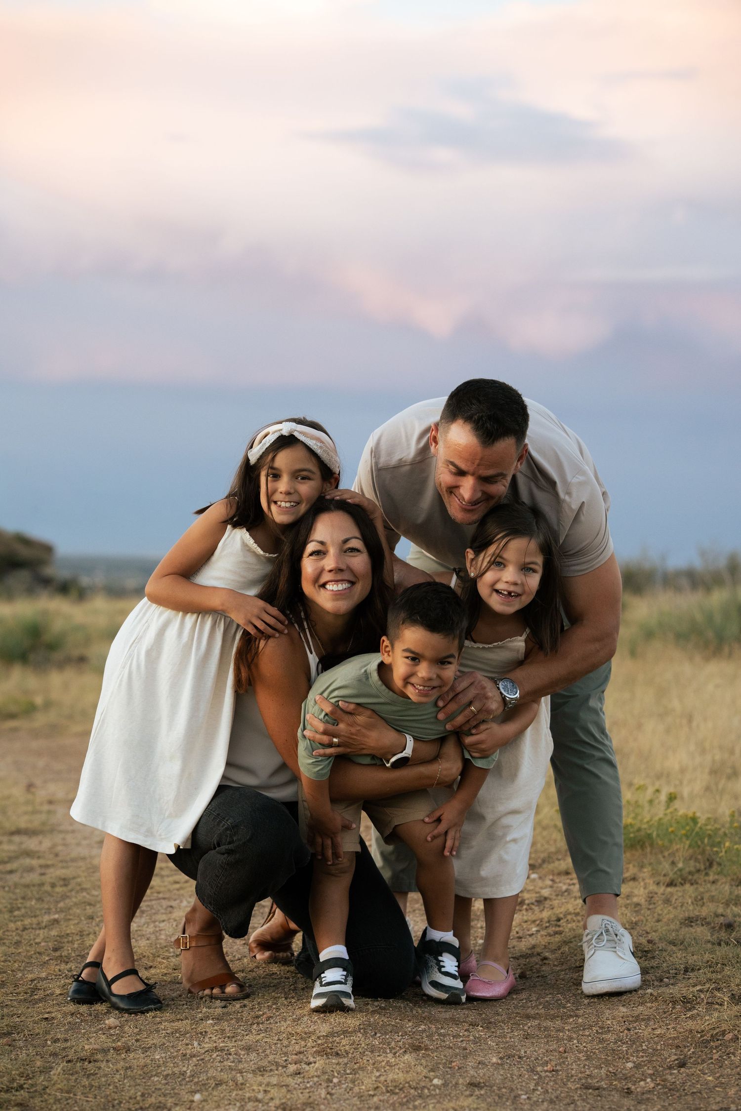 Family group shot, dusk.
