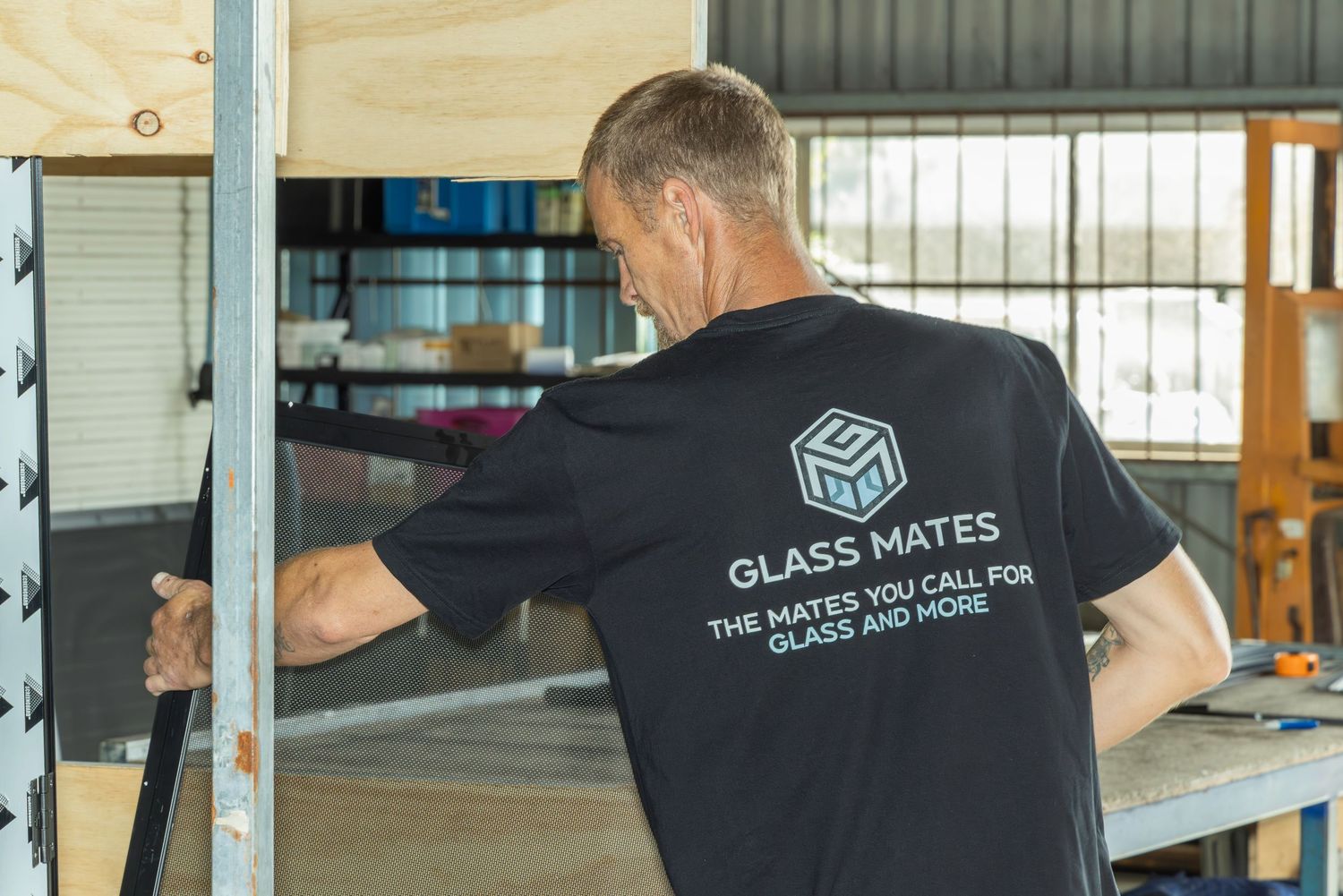 Glass mates factory worker