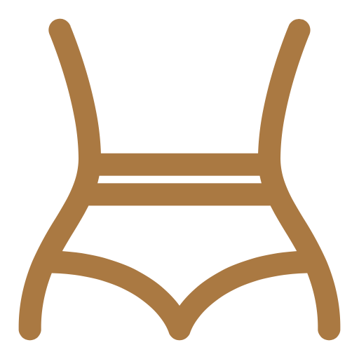 Gold lingerie or swimwear icon on white background, representing clothing or fashion category.