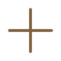 Simple brown plus sign icon on white background for add or create button interface.