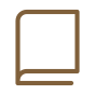 Brown outlined book icon on white background.