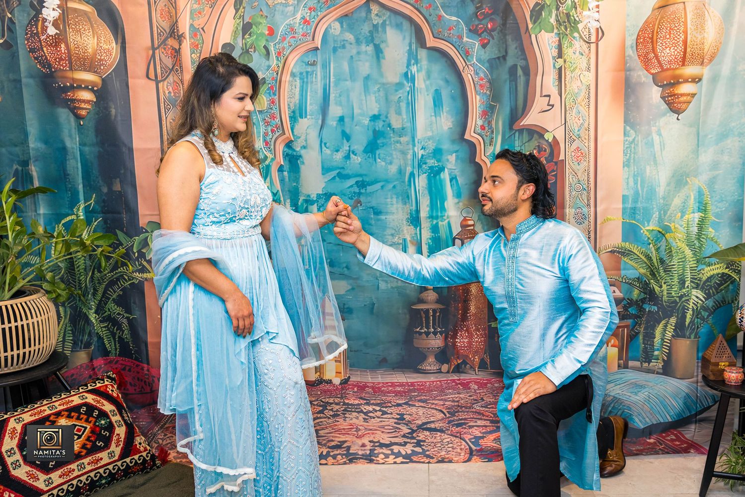Couple photoshoot during a romantic pose by Namita's Photography