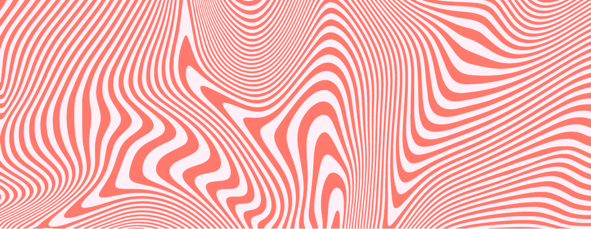 Abstract red and white wavy lines creating a mesmerizing optical illusion pattern.