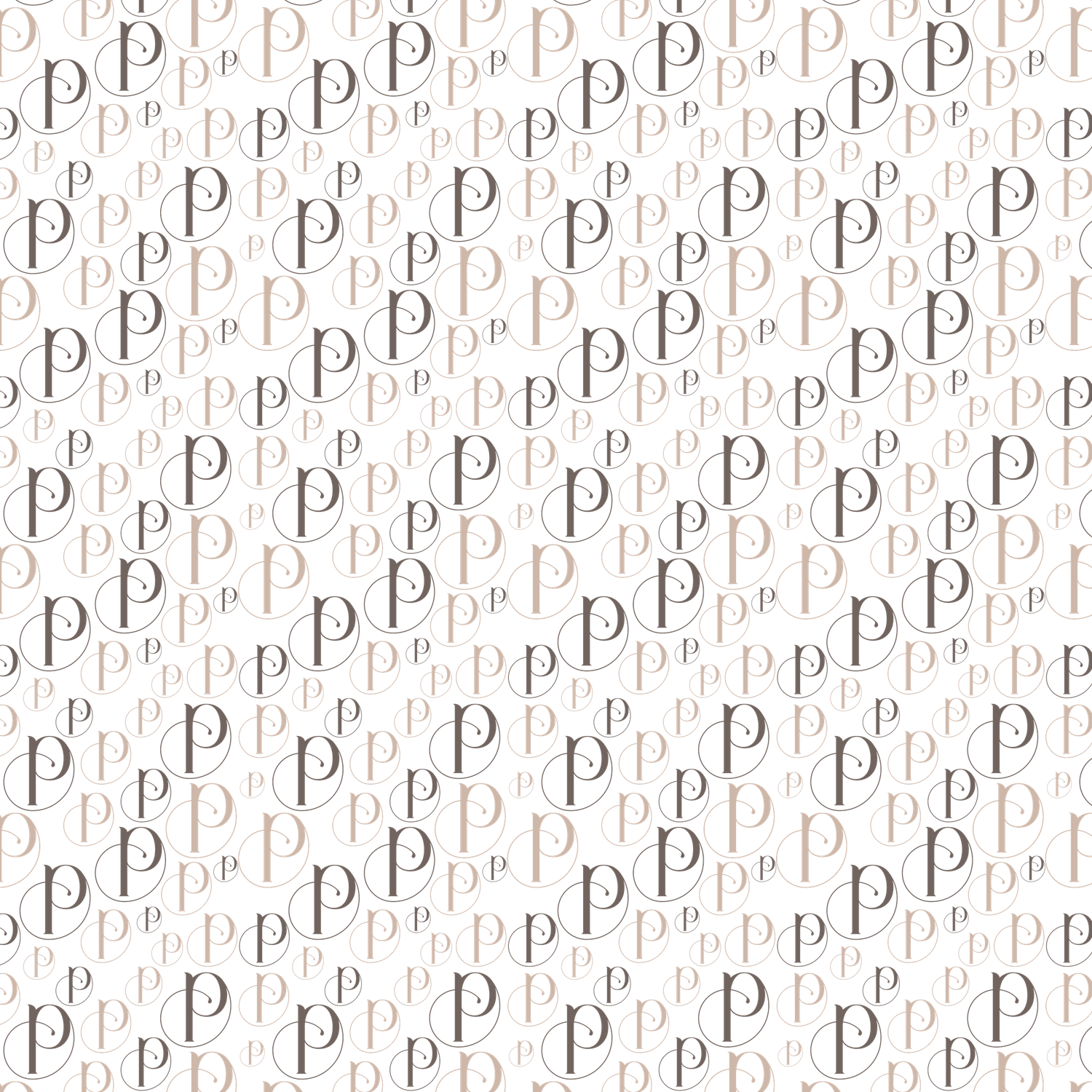 Repeating monogram pattern in black and white creating an elegant geometric design.