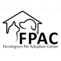 Line of pet adoption center logos featuring house and animal designs in black and white.