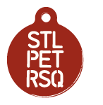 Series of red circular logos for pet adoption and rescue organizations.
