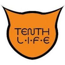 Orange cat head shaped logo for Tenth Life rescue organization.