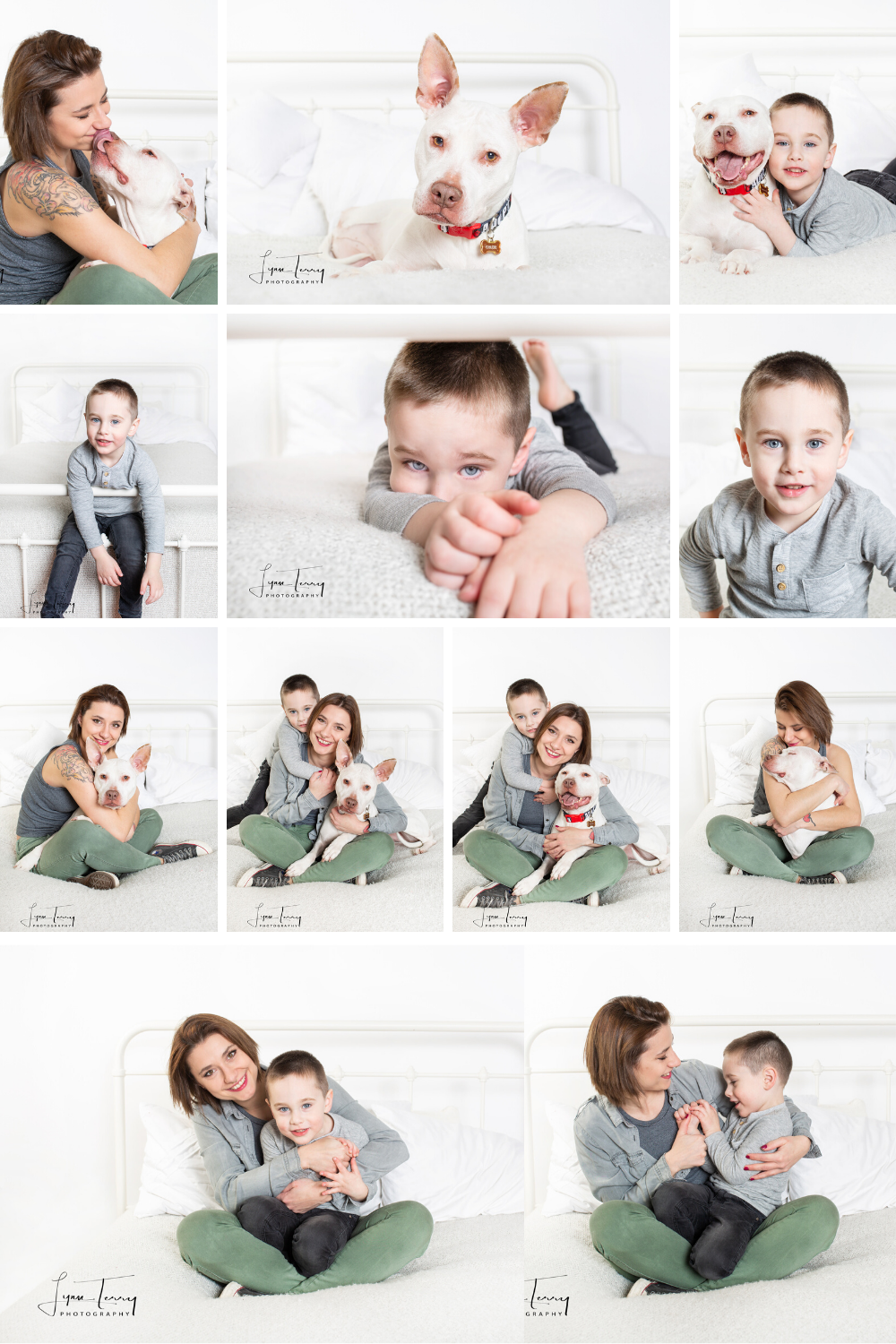 A series of candid family moments and interactions captured in bright, natural lighting.