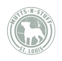 Row of circular pet rescue organization emblems featuring animal silhouettes in muted green.