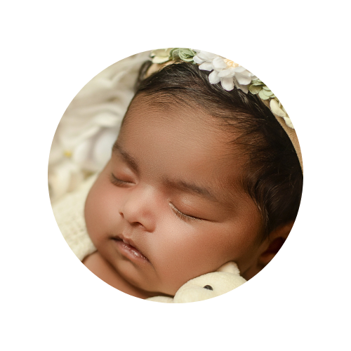 Newborn Photography Session In Kingston Ontario, Kingston Newborn Photographer Creates Beautiful Newborn Photo Of Baby Girl In White Florals