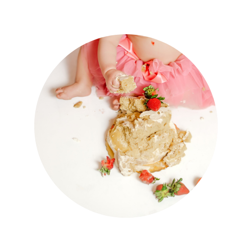 Cake Smash Photography Session In Kingston Ontario, Strawberry Cake Smash With Kingston Cake Smash Photographer, Baby Girl Studio Photos