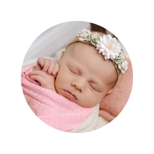 Newborn Photography Session In Kingston Ontario, Kingston Newborn Photographer Creates Beautiful Newborn Photo Of Baby Girl In Pink