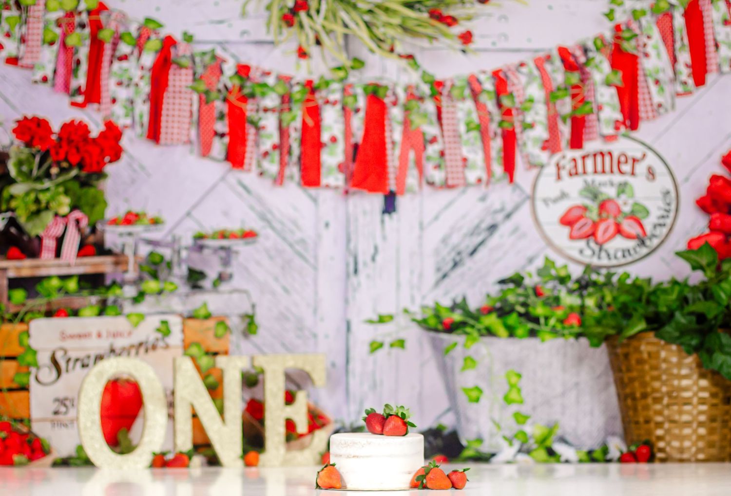 Strawberry Cake Smash | Kingston Cake Smash Photographer | Belleville Cake Smash Photographer | Brockville Cake Smash Photographer