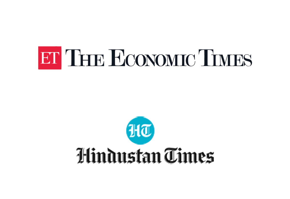 Economic Times dark logo design with blue circular element.