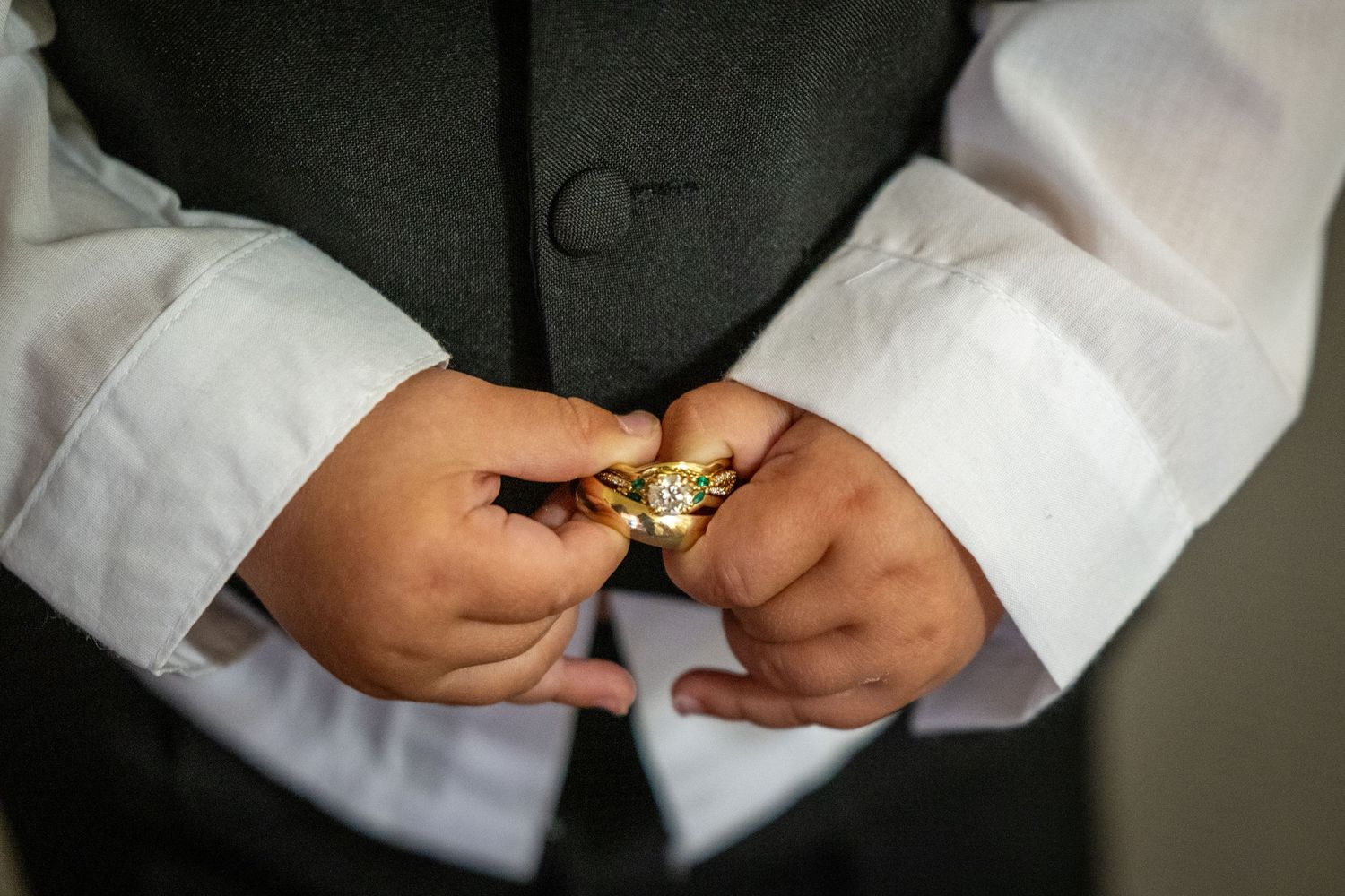 Detail shot of formal white dress shirt cuffs and buttons. Whitney McLaren Photography