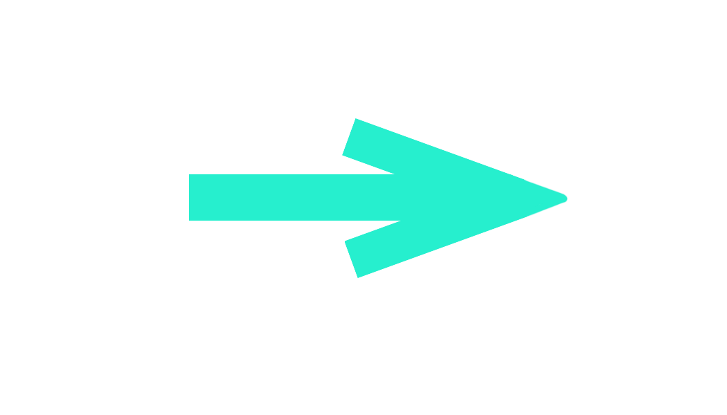 A bold turquoise arrow pointing right on a white background, symbolizing direction, progress, or navigation.
