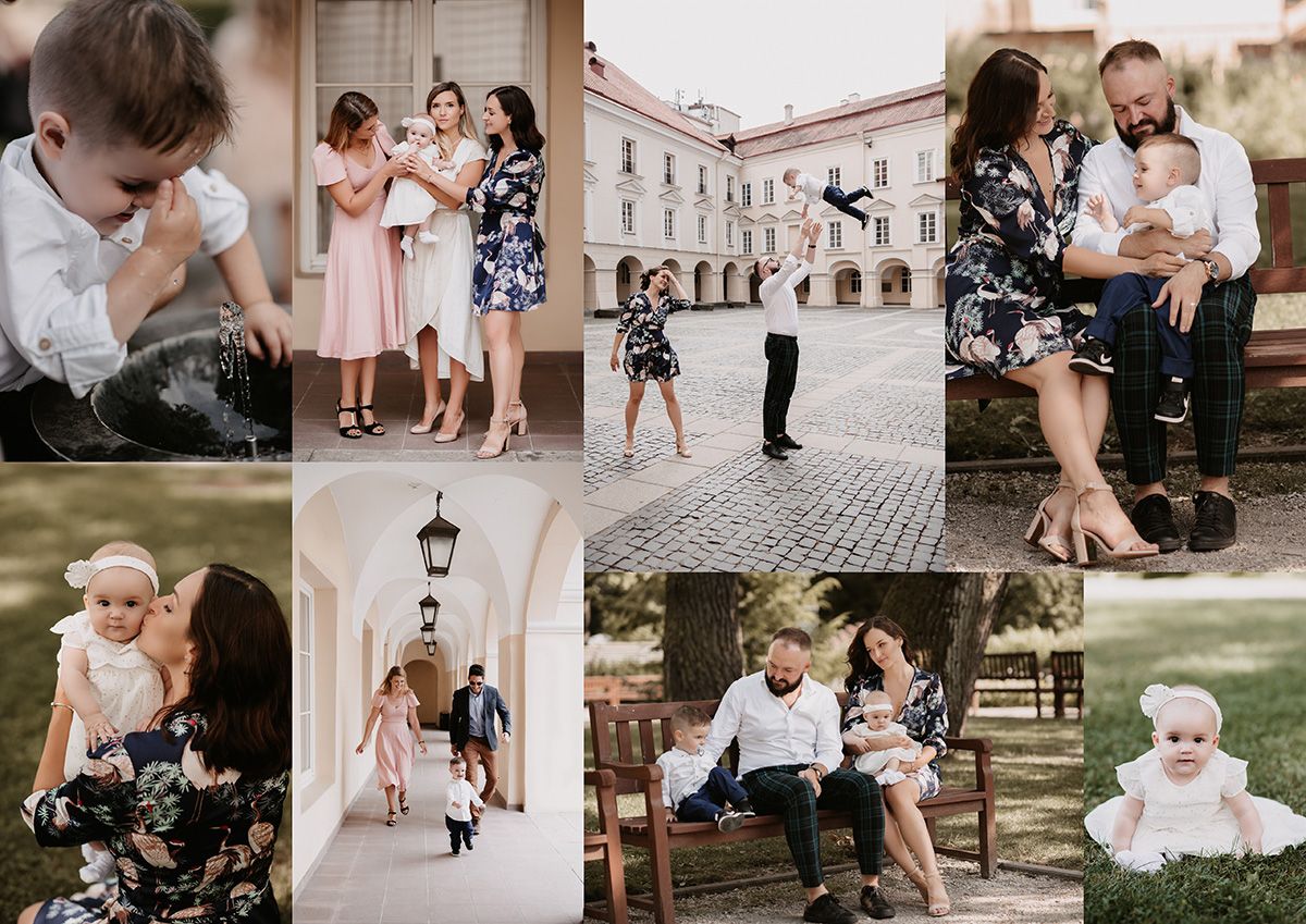 A romantic wedding photo collage showing intimate moments between couples during their special celebration.