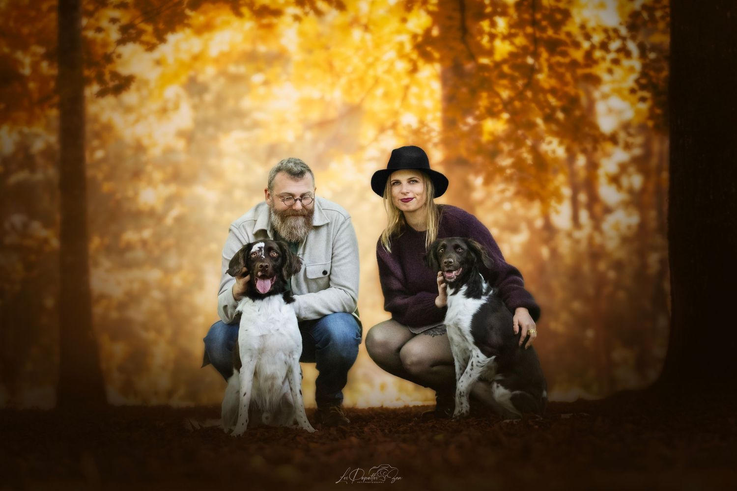 “Séance photo extérieure avec chiens munsterlanders en famille – côte belge”