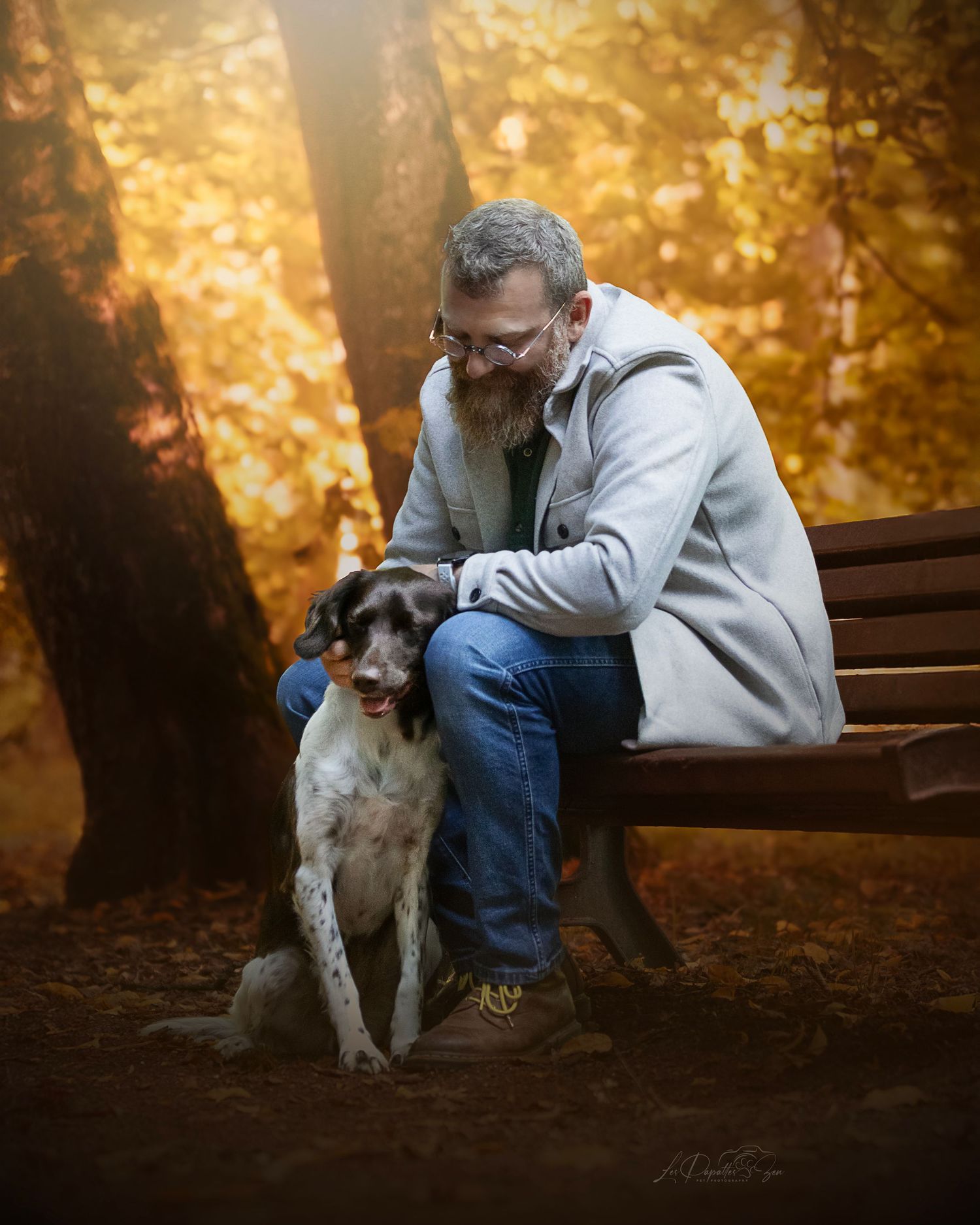 “Séance photo extérieure avec chien munsterlander et son papa– côte belge”