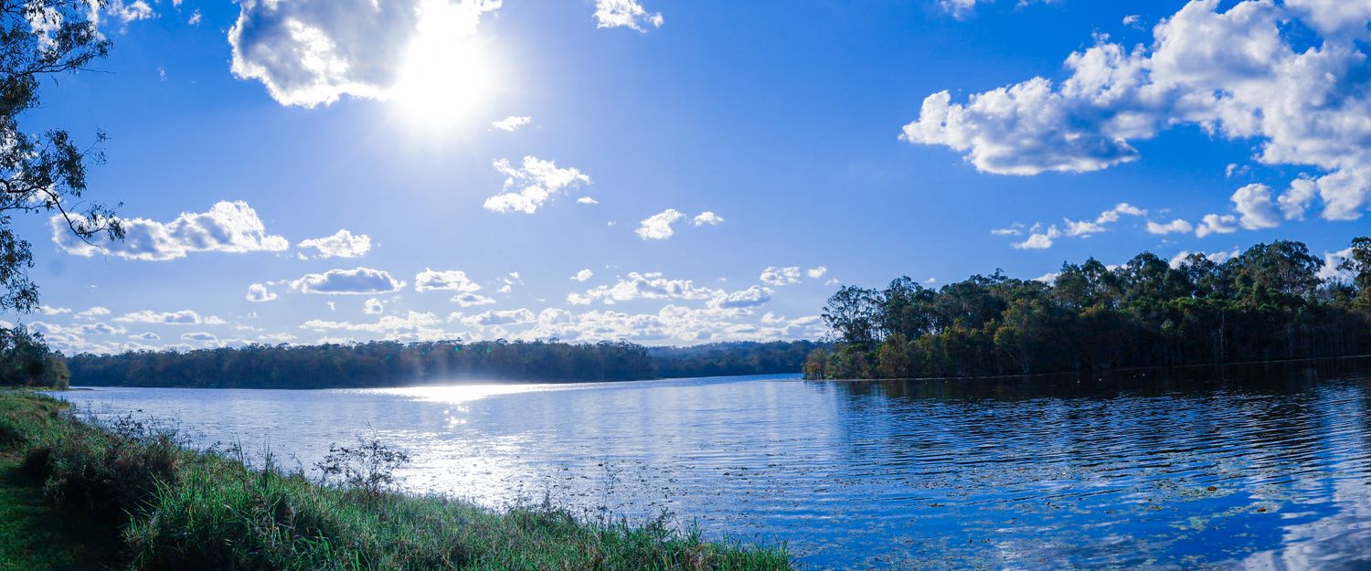 A wide angle of a lake shot
