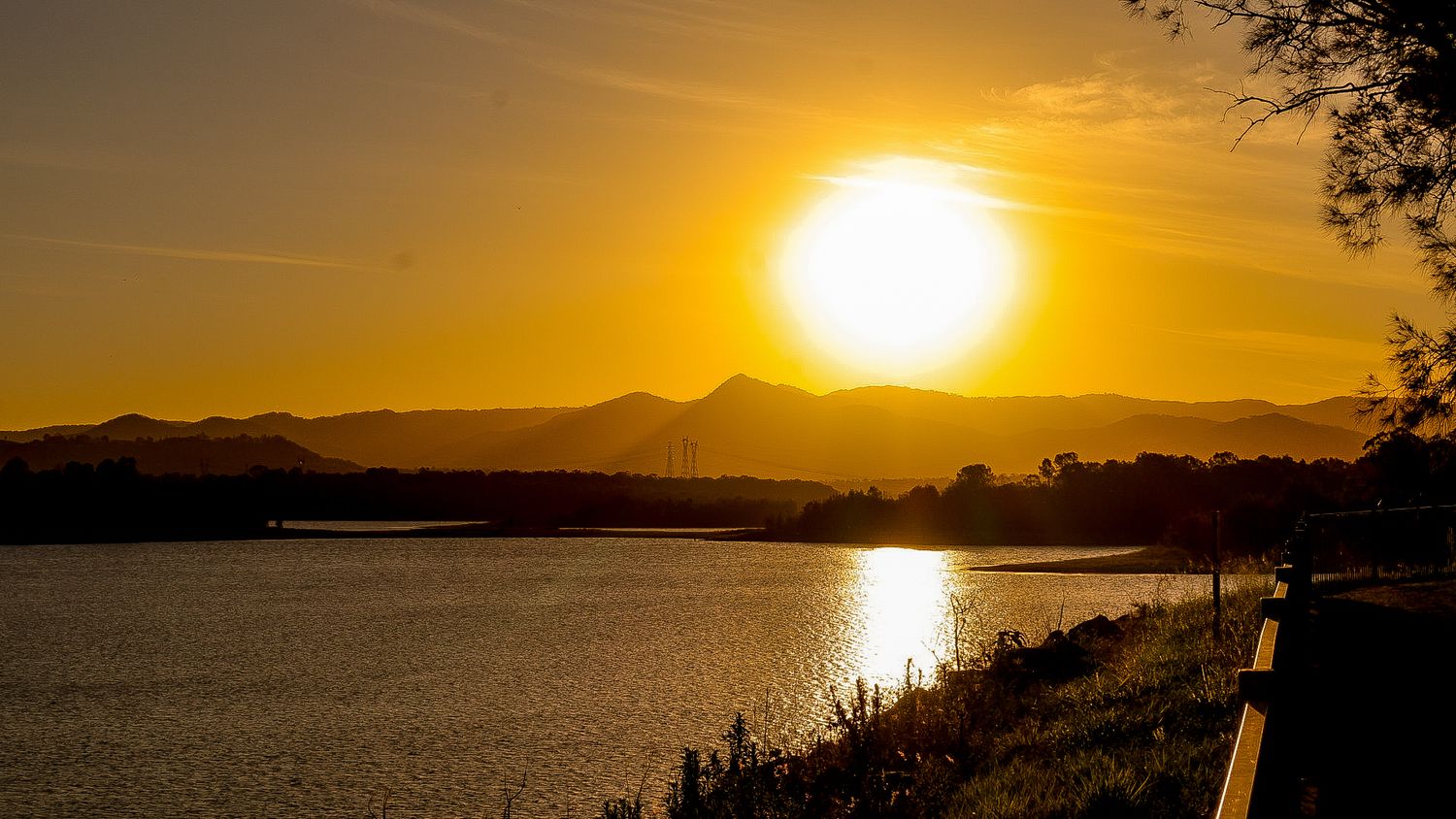 A warm embrace of the sun going down