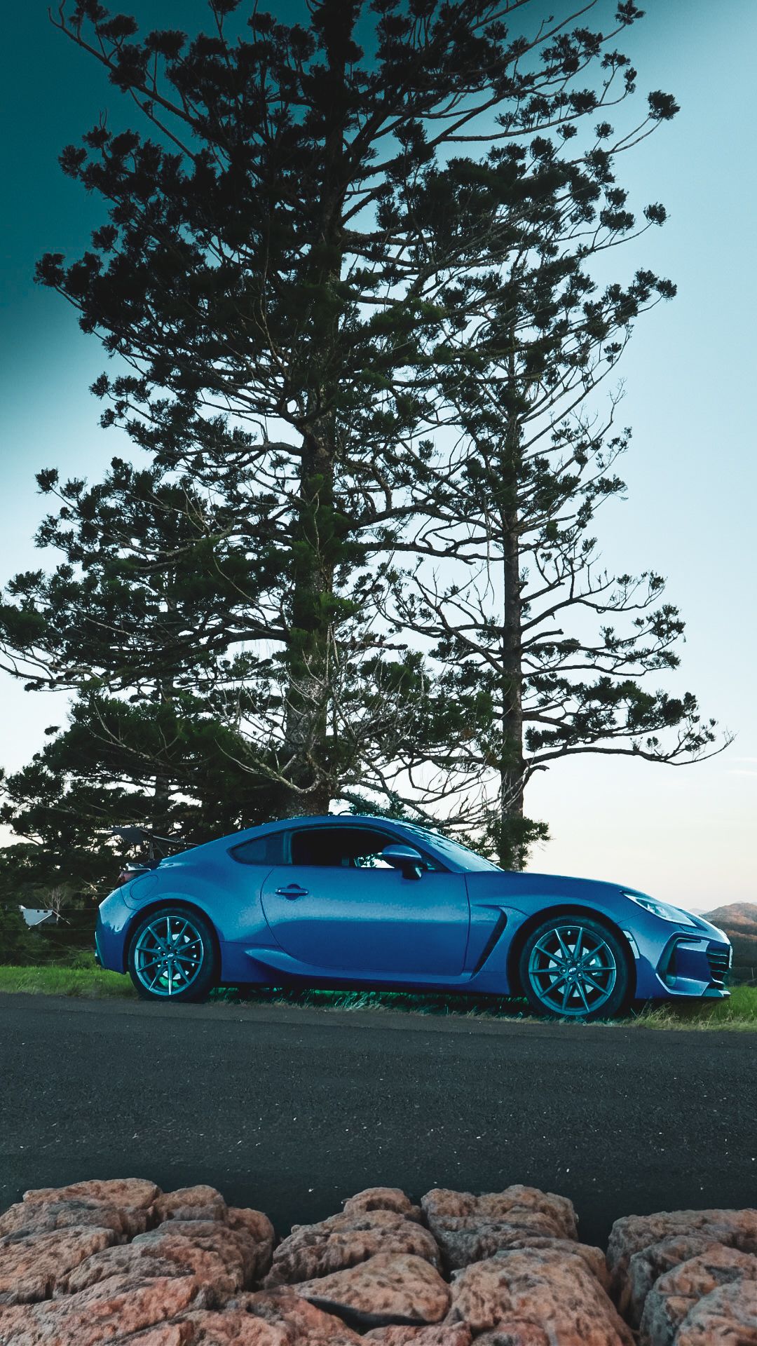 My car on the side of a mountain