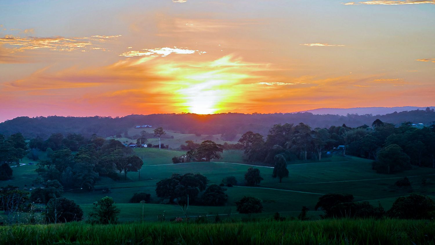 Sunset on top of a mountain