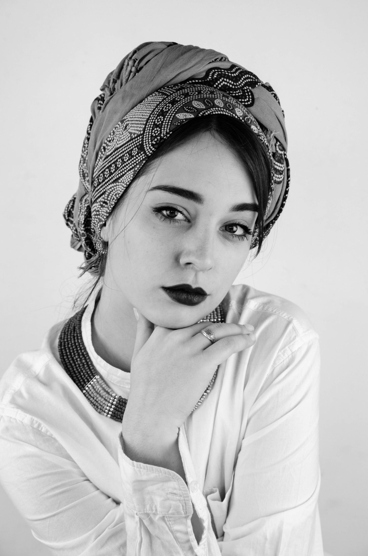 Portrait einer Frau, schwarz weiss